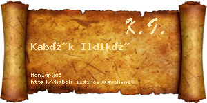 Kabók Ildikó névjegykártya