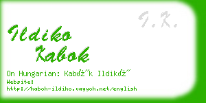 ildiko kabok business card